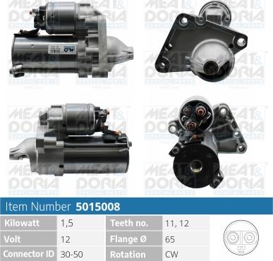 Meat & Doria 5015008 - Стартер autospares.lv