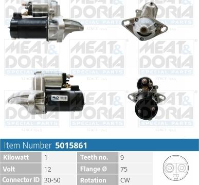 Meat & Doria 5015861 - Стартер autospares.lv