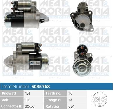 Meat & Doria 5035768 - Стартер autospares.lv