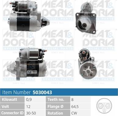 Meat & Doria 5030043 - Стартер autospares.lv