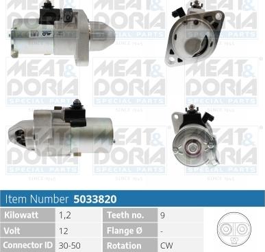 Meat & Doria 5033820 - Стартер autospares.lv