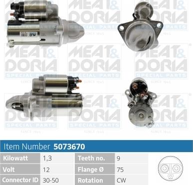 Meat & Doria 5073670 - Стартер autospares.lv