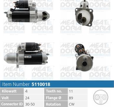 Meat & Doria 5110018 - Стартер autospares.lv