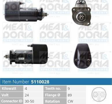 Meat & Doria 5110028 - Стартер autospares.lv