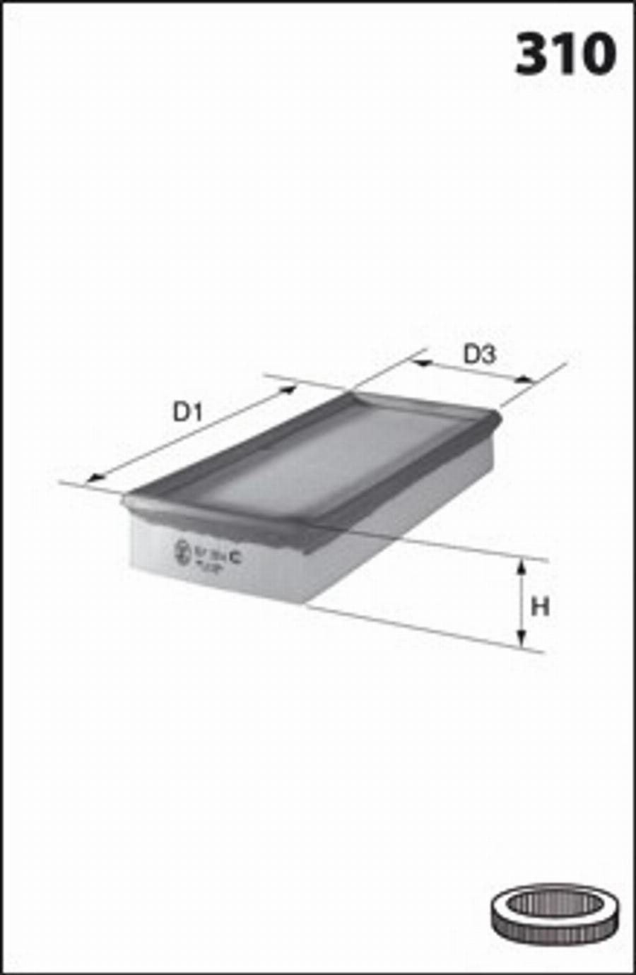 Mecafilter 156 - Воздушный фильтр, двигатель autospares.lv