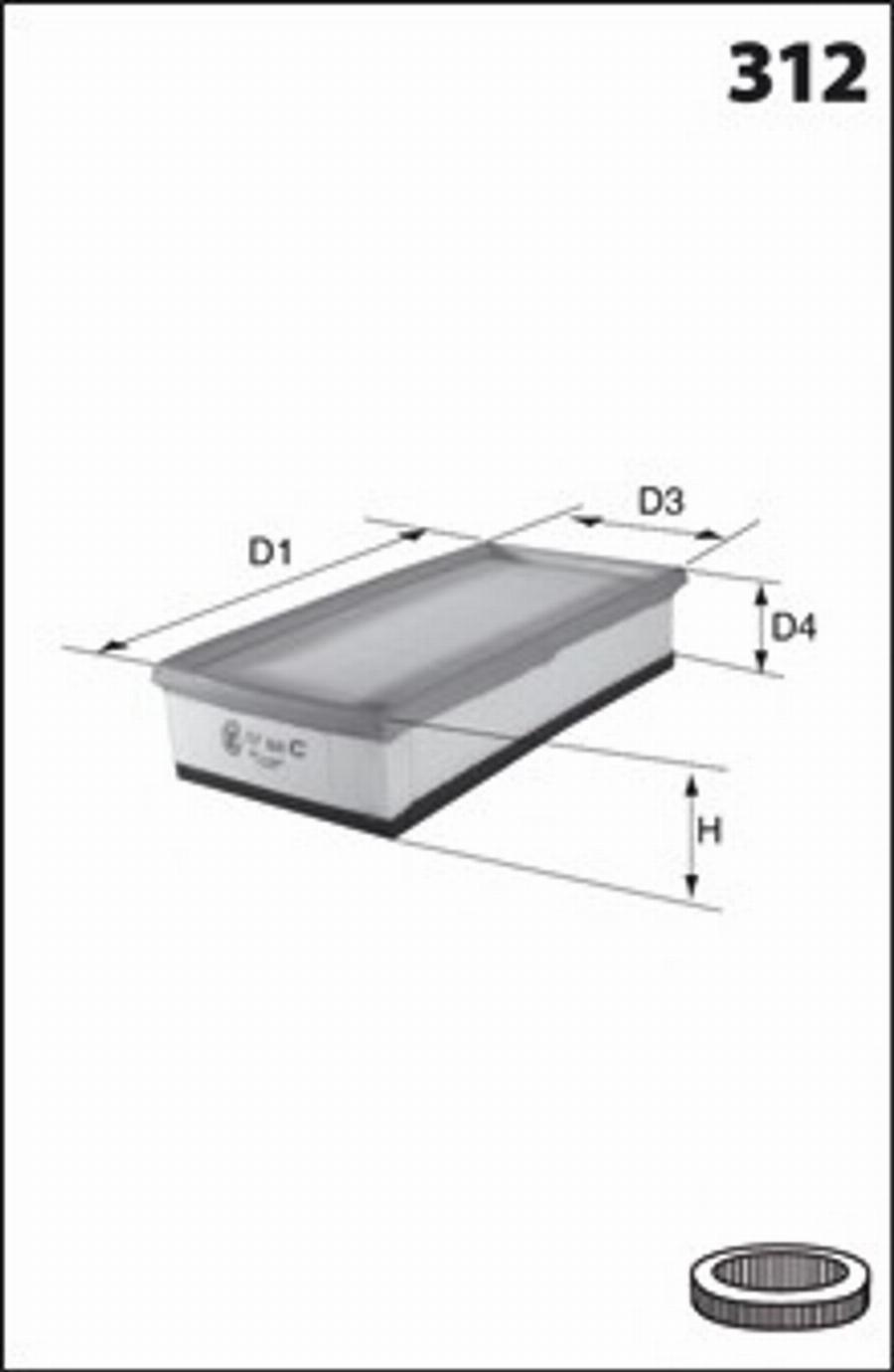 Mecafilter 182 - Воздушный фильтр, двигатель autospares.lv