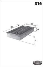 Mecafilter ELP3328 - Воздушный фильтр, двигатель autospares.lv