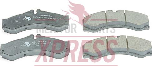 Meritor MDP1043 - Тормозные колодки, дисковые, комплект autospares.lv