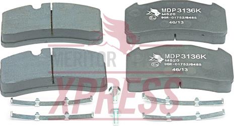 Meritor MDP3124K - Тормозные колодки, дисковые, комплект autospares.lv