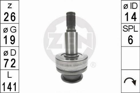 Messmer ZEN1808 - Ведущая шестерня, бендикс, стартер autospares.lv