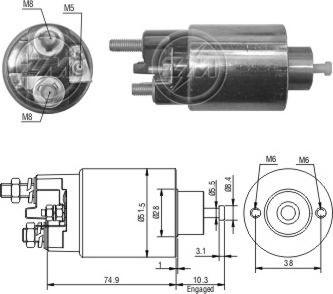 Messmer ZM993 - Тяговое реле, соленоид, стартер autospares.lv