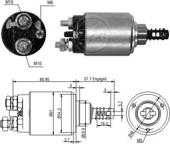 Messmer ZM9637 - Тяговое реле, соленоид, стартер autospares.lv