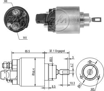 Messmer ZM972 - Тяговое реле, соленоид, стартер autospares.lv