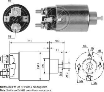 Messmer ZM4699 - Тяговое реле, соленоид, стартер autospares.lv