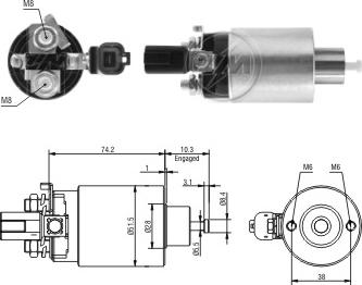 Messmer ZM4695 - Тяговое реле, соленоид, стартер autospares.lv