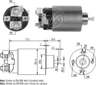 Messmer ZM4698 - Тяговое реле, соленоид, стартер autospares.lv