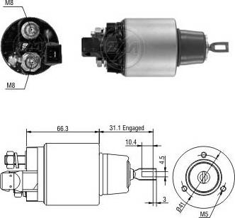 Messmer ZM5972 - Тяговое реле, соленоид, стартер autospares.lv