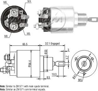 Messmer ZM580 - Тяговое реле, соленоид, стартер autospares.lv