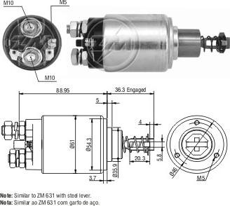 Messmer ZM531 - Тяговое реле, соленоид, стартер autospares.lv