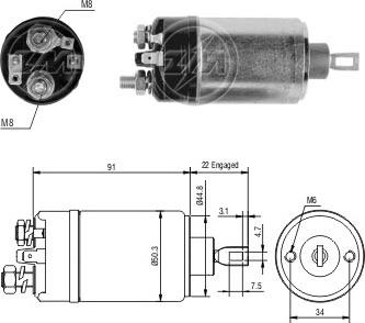 Messmer ZM524 - Тяговое реле, соленоид, стартер autospares.lv