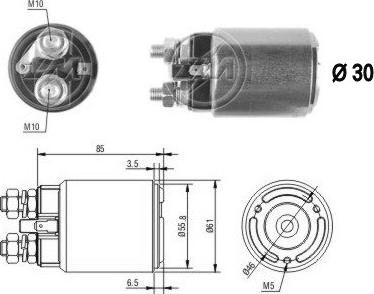 Messmer ZM654 - Тяговое реле, соленоид, стартер autospares.lv