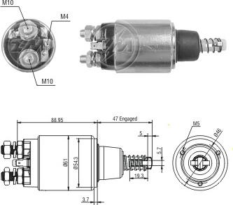 Messmer ZM6640 - Тяговое реле, соленоид, стартер autospares.lv