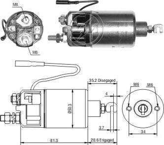 Messmer ZM661 - Тяговое реле, соленоид, стартер autospares.lv