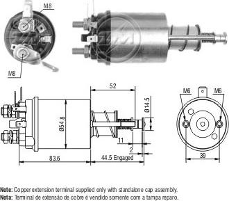 Messmer ZM612 - Тяговое реле, соленоид, стартер autospares.lv