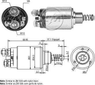 Messmer ZM636 - Тяговое реле, соленоид, стартер autospares.lv