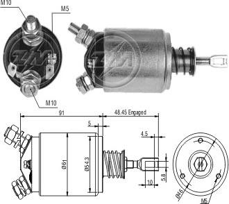 Messmer ZM633 - Тяговое реле, соленоид, стартер autospares.lv