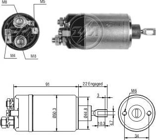 Messmer ZM629 - Тяговое реле, соленоид, стартер autospares.lv