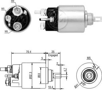 Messmer ZM6271 - Тяговое реле, соленоид, стартер autospares.lv