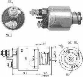 Messmer ZM1495 - Тяговое реле, соленоид, стартер autospares.lv