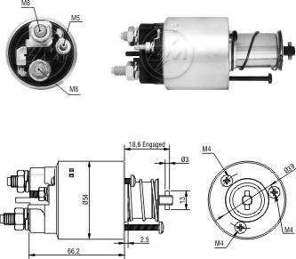 Messmer ZM1497 - Тяговое реле, соленоид, стартер autospares.lv