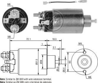 Messmer ZM1699 - Тяговое реле, соленоид, стартер autospares.lv