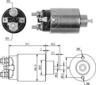 Messmer ZM1698 - Тяговое реле, соленоид, стартер autospares.lv