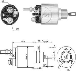 Messmer ZM876 - Тяговое реле, соленоид, стартер autospares.lv