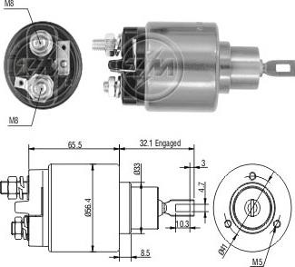 Messmer ZM873 - Тяговое реле, соленоид, стартер autospares.lv