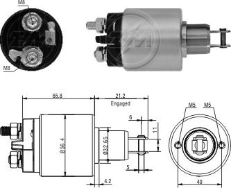 Messmer ZM3579 - Тяговое реле, соленоид, стартер autospares.lv