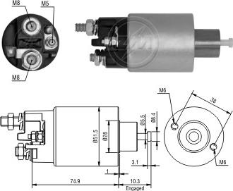 Messmer ZM2993 - Тяговое реле, соленоид, стартер autospares.lv