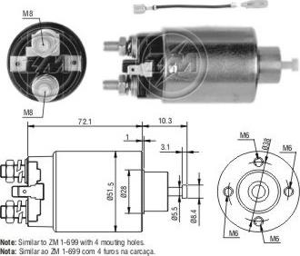 Messmer ZM2699 - Тяговое реле, соленоид, стартер autospares.lv