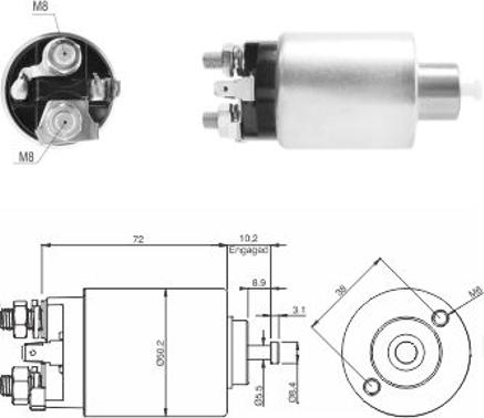 Messmer ZM2392 - Тяговое реле, соленоид, стартер autospares.lv