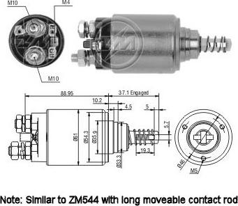 Messmer ZM744 - Тяговое реле, соленоид, стартер autospares.lv