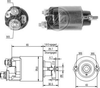 Messmer ZM705 - Тяговое реле, соленоид, стартер autospares.lv