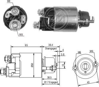 Messmer ZM703 - Тяговое реле, соленоид, стартер autospares.lv