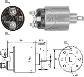 Messmer ZM711 - Тяговое реле, соленоид, стартер autospares.lv