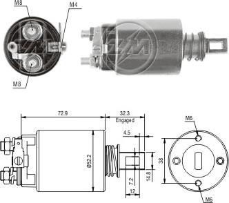 Messmer ZM783 - Тяговое реле, соленоид, стартер autospares.lv