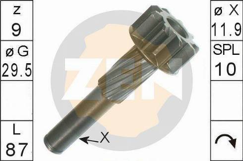 Messmer ZN9488 - Ведущая шестерня, бендикс, стартер autospares.lv