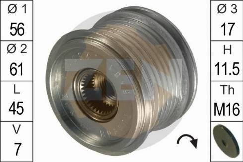 Messmer ZN5461 - Шкив генератора, муфта autospares.lv