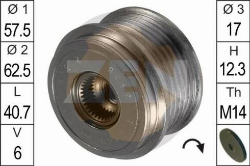 Messmer ZN5428 - Шкив генератора, муфта autospares.lv